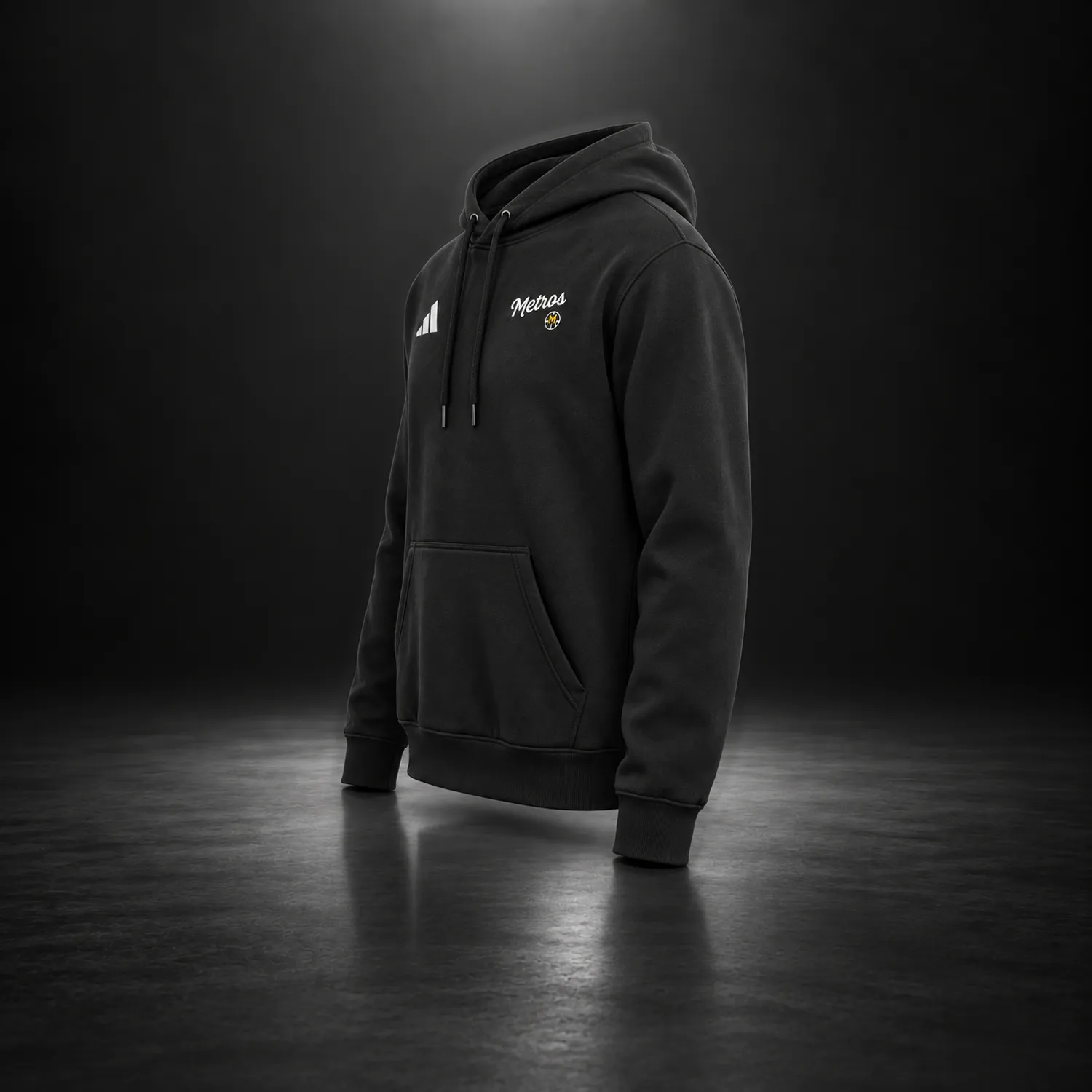 Sweat à capuche METROS Signature — Noir – Image 2