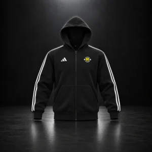 Sweat à capuche zippé METROS 3 bandes — Noir